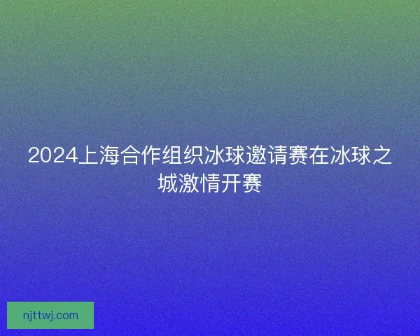 2024上海合作组织冰球邀请赛在冰球之城激情开赛
